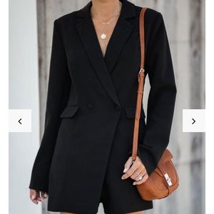 Black Suit Blazer Romper